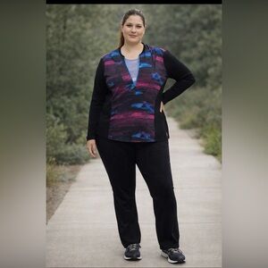 2 piece set Black and Multicolor Athletic Set ready to wear